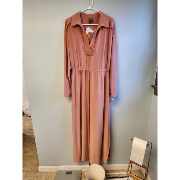 Taylor‎ Dresses Womens 16 Long Sleeve V-Neck Jersey Maxi Dress with Lace Mask - Picture 1 of 10